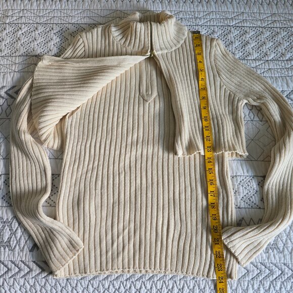 Mango Dual Layer Cable Knit Long Sleeve Sweater Size Med NWT - Picture 4 of 7